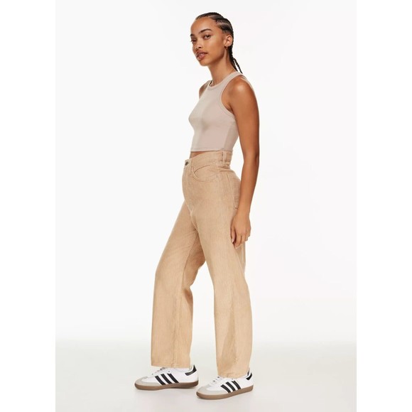 Levis Premium Ribcage Straight Ankle Jean 25 27 Granola Brown Corduroy Pants New - Picture 7 of 16